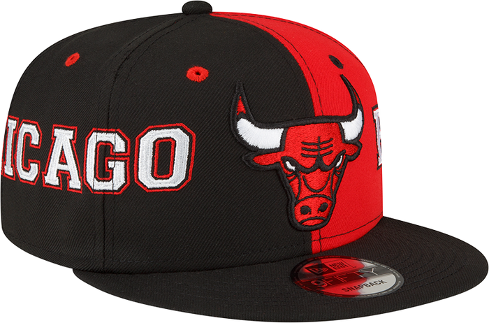 New Era Chicago Bulls Black/Red Team Split 9FIFTY Snapback Hat
