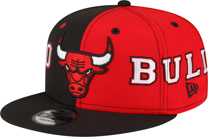 New Era Chicago Bulls Black/Red Team Split 9FIFTY Snapback Hat
