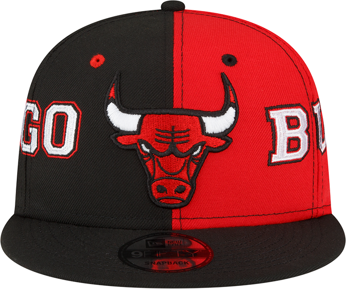 New Era Chicago Bulls Black/Red Team Split 9FIFTY Snapback Hat