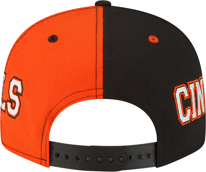 New Era Cincinnati Bengals Black/Orange Team Split 9FIFTY Snapback Hat