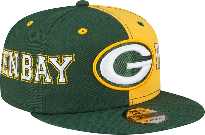 New Era Green Bay Packers Green/Gold Team Split 9FIFTY Snapback Hat