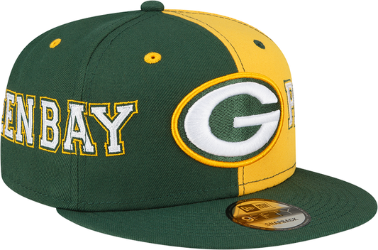 New Era Green Bay Packers Green/Gold Team Split 9FIFTY Snapback Hat