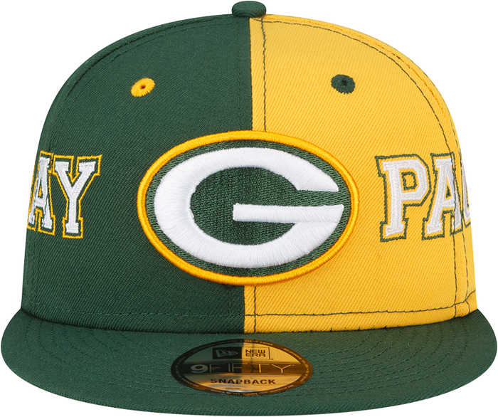 New Era Green Bay Packers Green/Gold Team Split 9FIFTY Snapback Hat