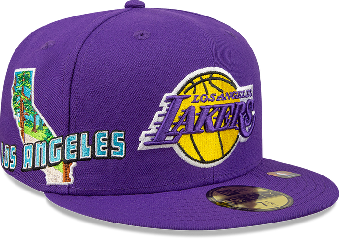 New Era Los Angeles Lakers Purple Stateview 59FIFTY Fitted Hat