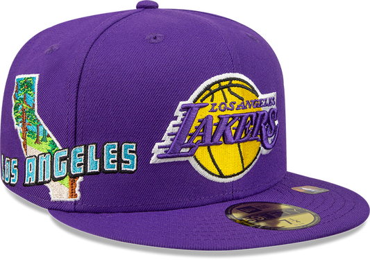 New Era Los Angeles Lakers Purple Stateview 59FIFTY Fitted Hat