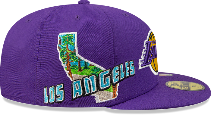 New Era Los Angeles Lakers Purple Stateview 59FIFTY Fitted Hat