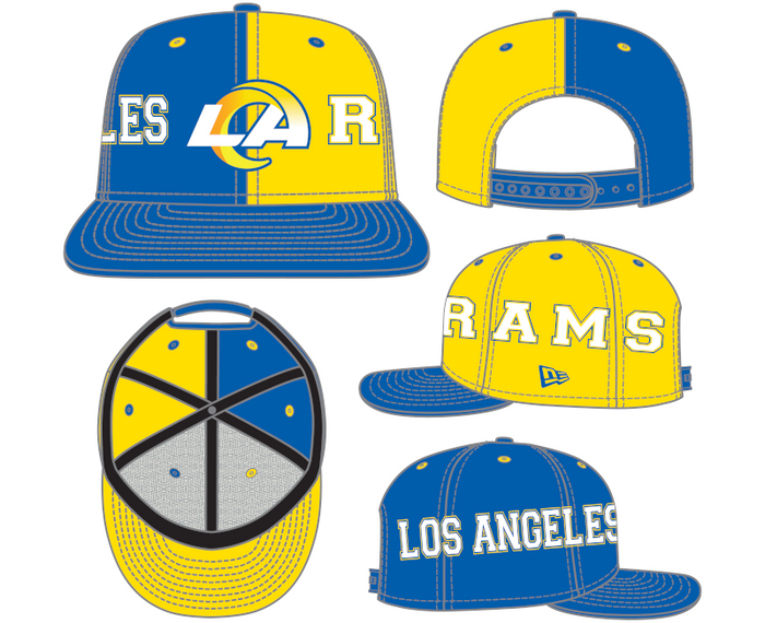New Era Los Angeles Rams Team Split 9FIFTY Snapback Hat