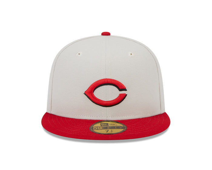 New Era Men's Cincinnati Reds New Era Gray/Red World Class Back Patch 59FIFTY Fitted Hat