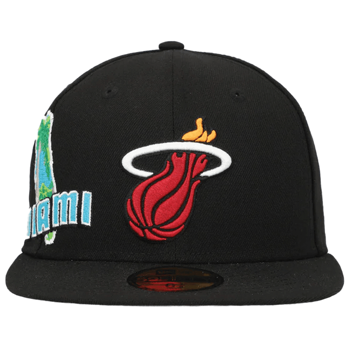 New Era Men's Miami Heat New Era Navy Stateview 59Fifty Fitted Hat