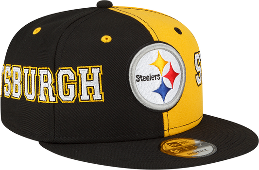 New Era Men's Pittsburgh Steelers Team Split 9FIFTY Snapback Hat