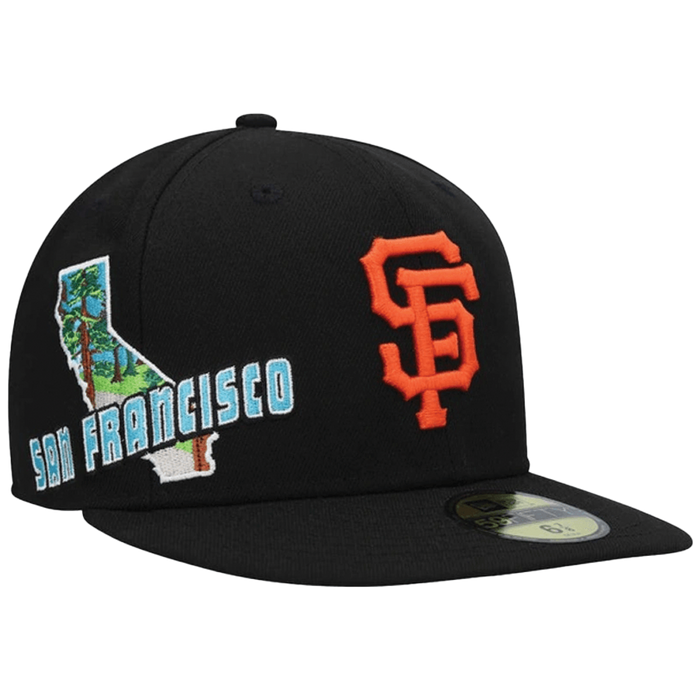 New Era Men's San Francisco Giants New Era Black Stateview 59Fifty Fitted Hat