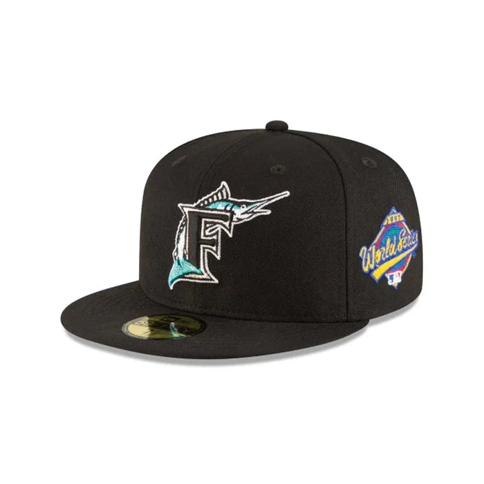 New Era Florida Marlins World Series Black Wool 59FIFTY Fitted black color