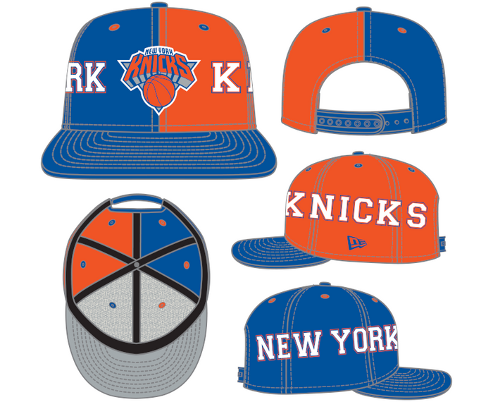 New Era New York Knicks Blue/Orange Team Split 9FIFTY Snapback Hat