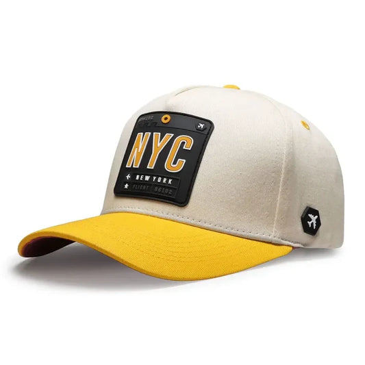 New York Classic Cap - Natural/Gold Color 3Quarter front view