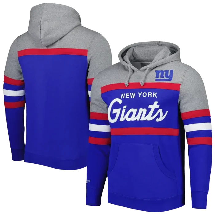 New York Giants Mitchell & Ness Head Coach Hoodie Blue color