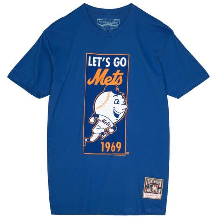 New York Mets Mitchell & Ness Throwback Royal Blue Legendary Slub Short-Sleeve Fashion T-Shirt