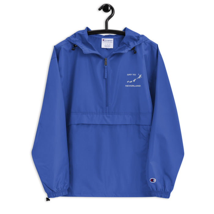 Off to Neverland Peter Pan Embroidered Champion Packable Jacket