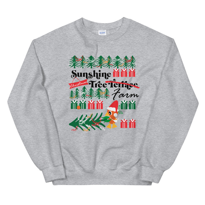 Orange Bird Christmas Sweatshirt Sunshine Tree Terrace Unisex Crew Sweatshirt