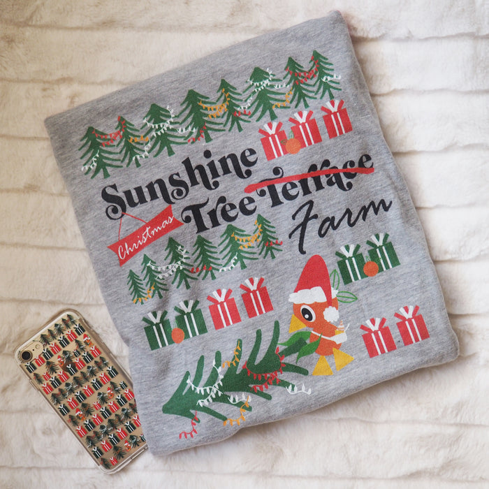 Orange Bird Christmas T-Shirt Sunshine Tree Terrace Short-Sleeve T-Shirt