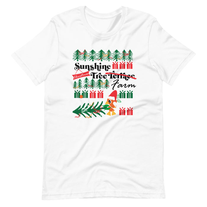 Orange Bird Christmas T-Shirt Sunshine Tree Terrace Short-Sleeve T-Shirt