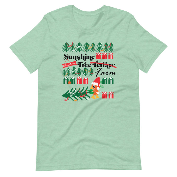 Orange Bird Christmas T-Shirt Sunshine Tree Terrace Short-Sleeve T-Shirt