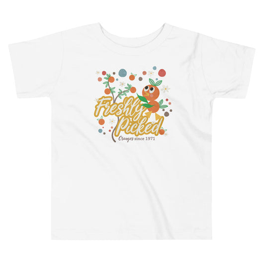 Orange Bird Freshly Picked Toddler Shirt Flower and Garden Toddler Short Sleeve Tee