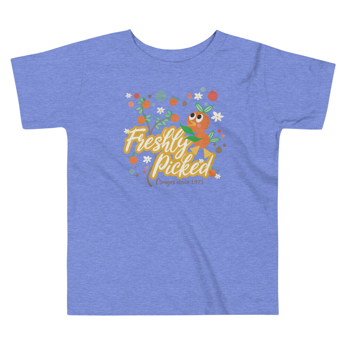 Orange Bird Freshly Picked Toddler Shirt Flower and Garden Toddler Short Sleeve Tee