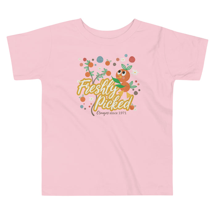 Orange Bird Freshly Picked Toddler Shirt Flower and Garden Toddler Short Sleeve Tee