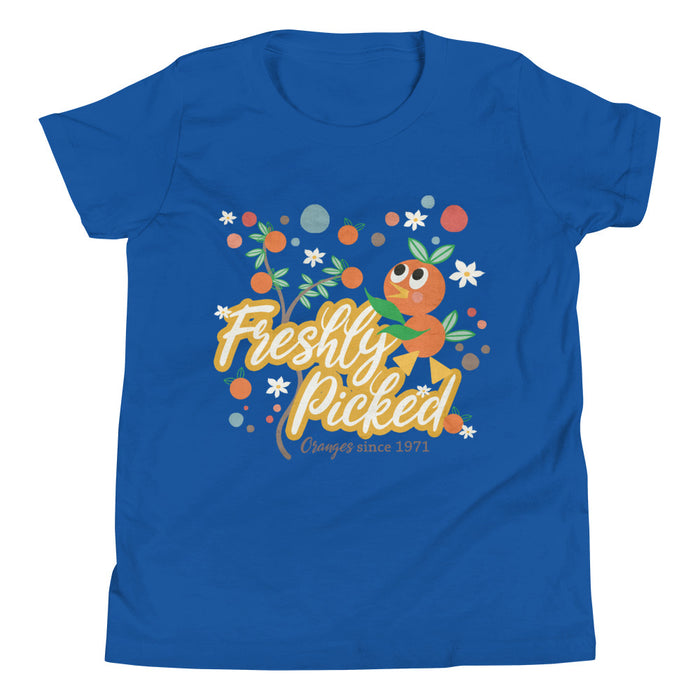 Orange Bird Kids T-shirt Freshly Picked Oranges for Flower and Garden