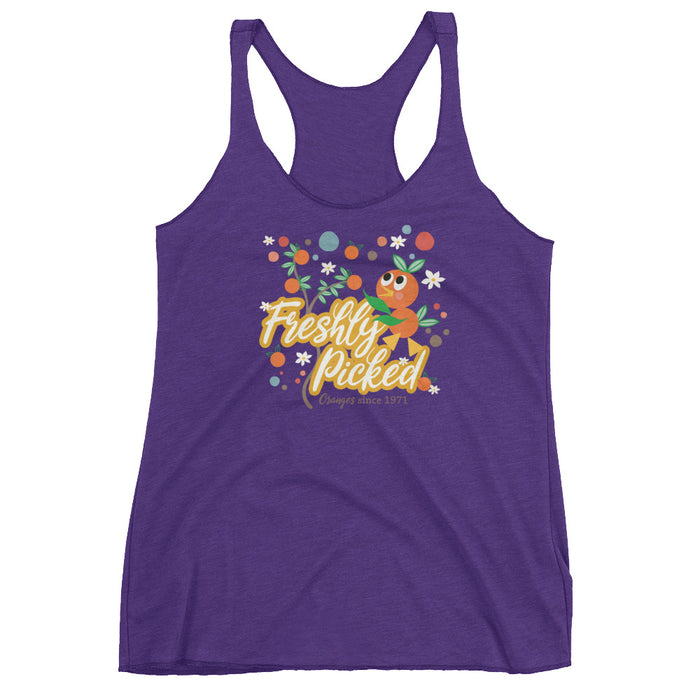 Orange Bird Tank Top Freshly Picked Oranges for Flower and Garden Ladies Racerback Tank