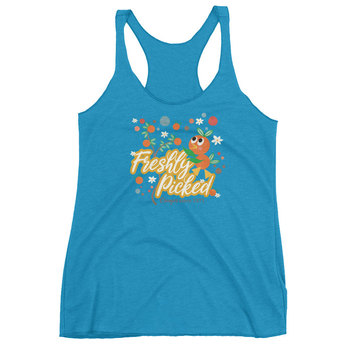 Orange Bird Tank Top Freshly Picked Oranges for Flower and Garden Ladies Racerback Tank