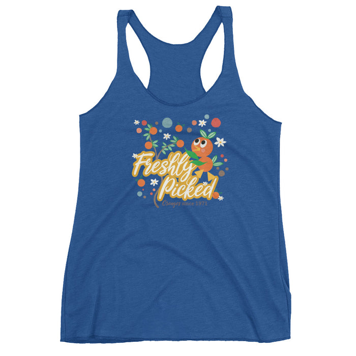 Orange Bird Tank Top Freshly Picked Oranges for Flower and Garden Ladies Racerback Tank