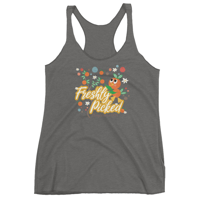 Orange Bird Tank Top Freshly Picked Oranges for Flower and Garden Ladies Racerback Tank