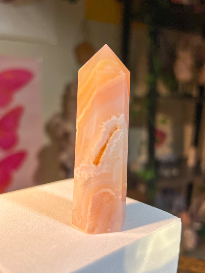 Pastel Carnelian Tower w/ Druzy {Collection Destash}