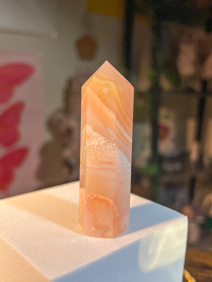 Pastel Carnelian Tower w/ Druzy {Collection Destash}