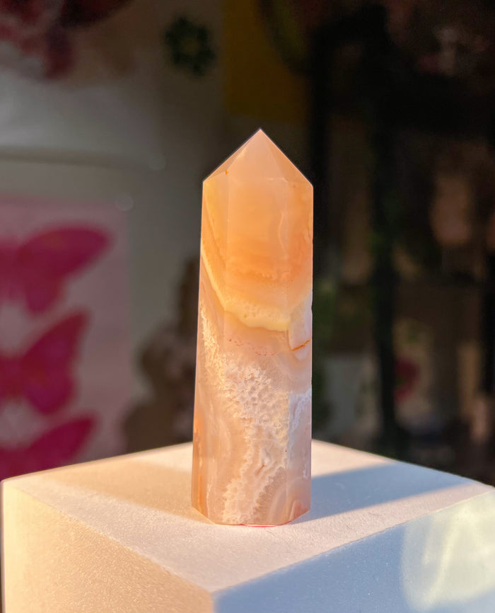 Pastel Carnelian Tower w/ Druzy {Collection Destash}