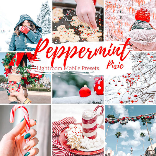Peppermint Bright Holiday Presets Cool Mobile Lightroom Presets Pack - 3 Presets