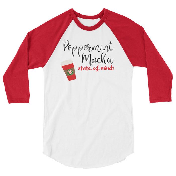 Peppermint Mocha State of Mind Holiday Coffee Raglan Tee Baseball tshirt