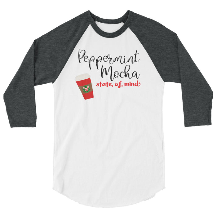 Peppermint Mocha State of Mind Holiday Coffee Raglan Tee Baseball tshirt