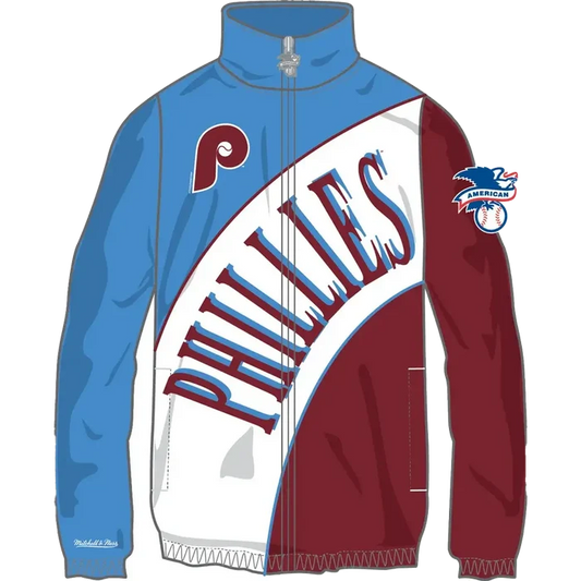 Philadelphia Phillies Throwback Mitchell & Ness Arched Retro Lined Windbreaker