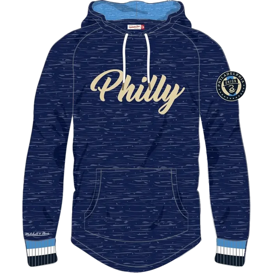 Philadelphia Union Mitchell & Ness Legendary Slub Long-Sleeve Hoodie Blue color
