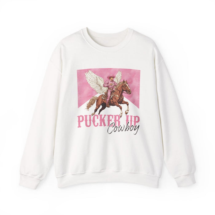 Pucker Up Cowboy Sweatshirt - funny sweatshirt by Cheeky Business