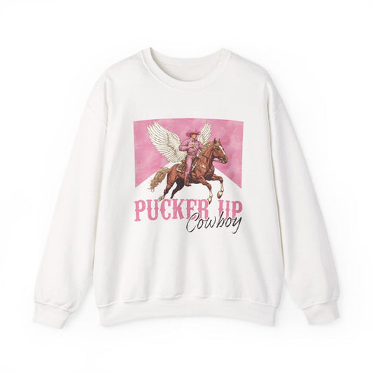Pucker Up Cowboy Sweatshirt - funny sweatshirt by Cheeky Business