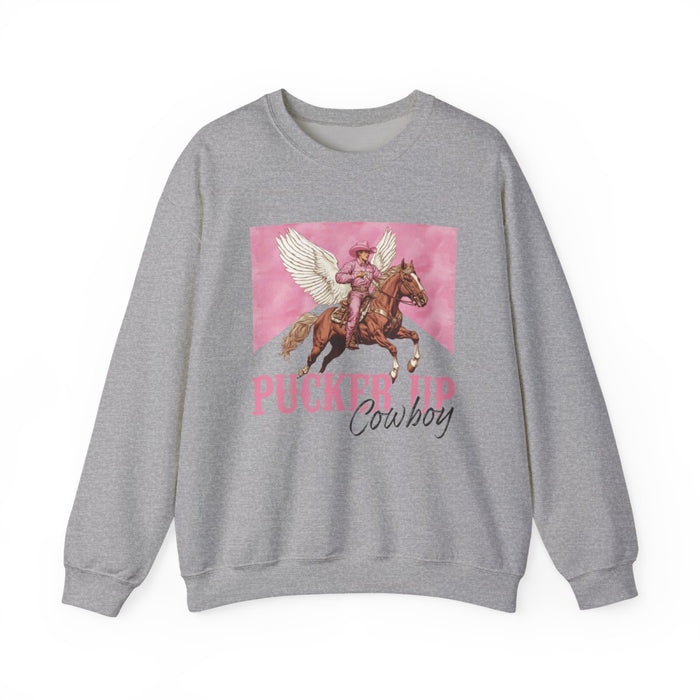 Pucker Up Cowboy Sweatshirt - funny sweatshirt by Cheeky Business