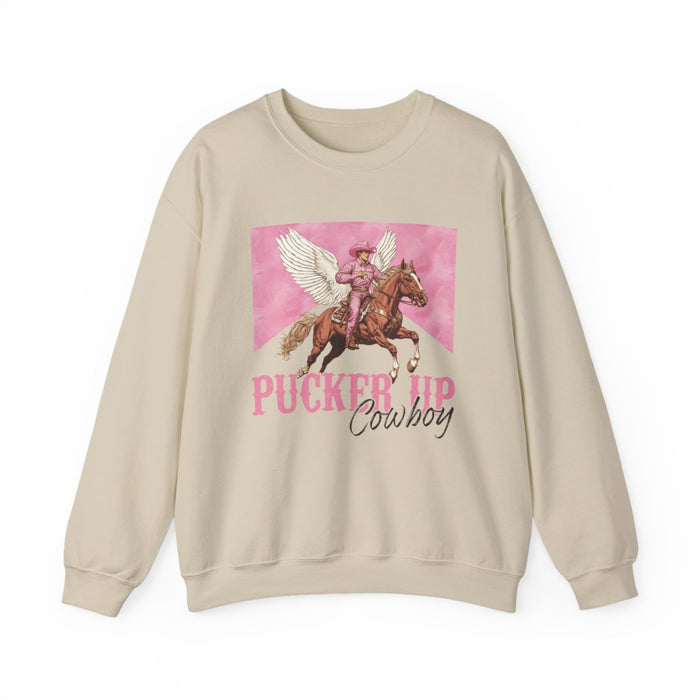 Pucker Up Cowboy Sweatshirt - funny sweatshirt by Cheeky Business