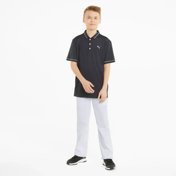 Puma Golf Boys 5 Pocket Pant Front View White Color