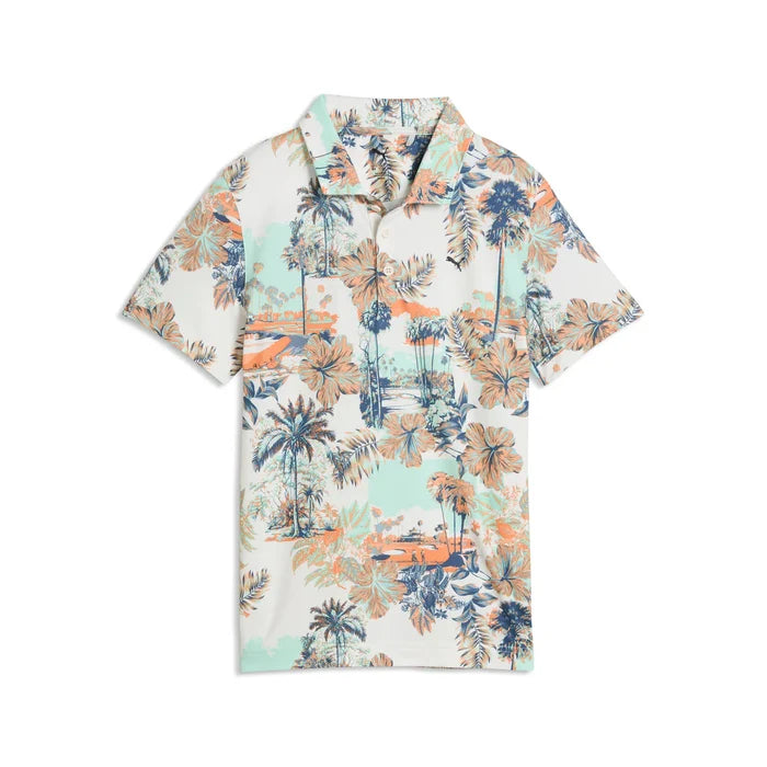 Puma Golf Boy's CLOUDSPUN Palm Golf Polo white color.