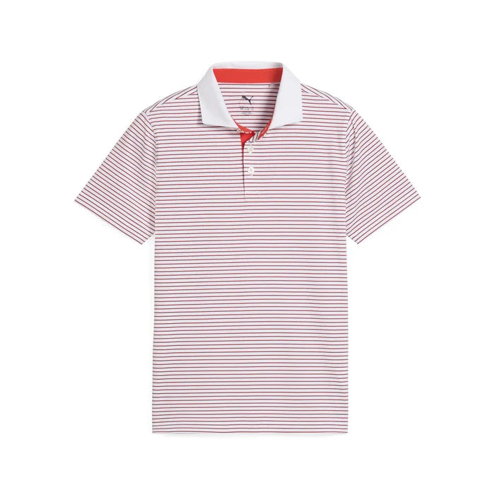 Puma Golf Boy's MATTR Stripe Polo Red Color