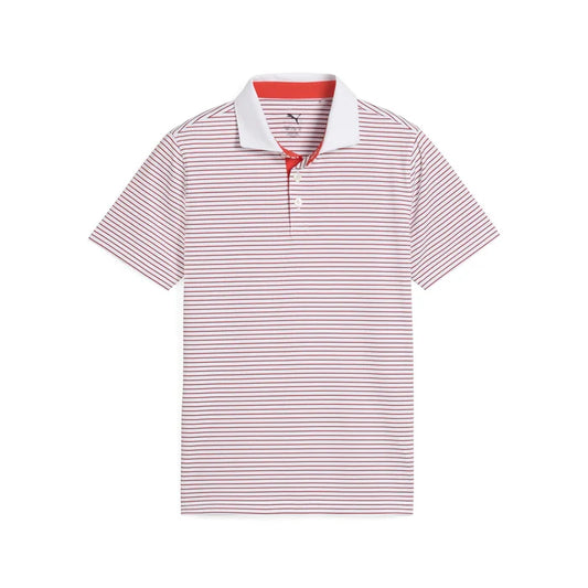 Puma Golf Boy's MATTR Stripe Polo Red Color