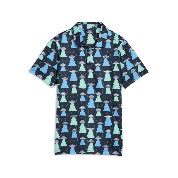 Puma Golf Boy's MATTR UFO Golf Polo Navy Color.